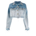 Womens Rhinestone Jean Jacket Two Piece Set Clothing